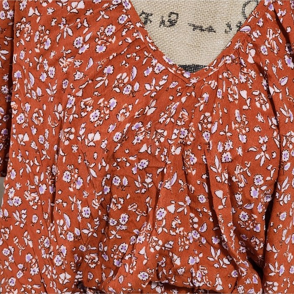 Piper and Scoot spicy mustard and white flora midil boho dress size small new!!! - Picture 2 of 7